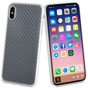 Muvit Coque CARBON EDITION TRANSPARENT IPHONE X