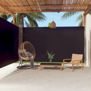 VidaXL Auvent latéral rétractable Noir 220x600 cm