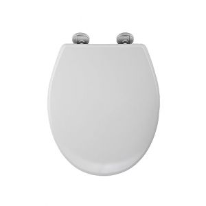 Image de Croydex WL601722H Flexi-Fix Constance Always Fits Never Slips Abattant WC antibact&eacute;rien Fermeture lente Blanc 43 x 38 x 5 cm