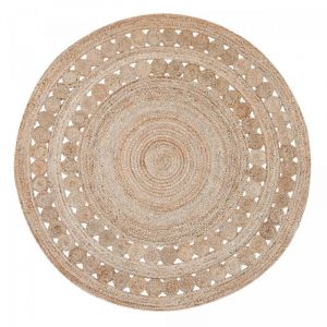 Tapis rond tissé main DIAMETRE 100 JT RONDI beige, tapis jute artisanal