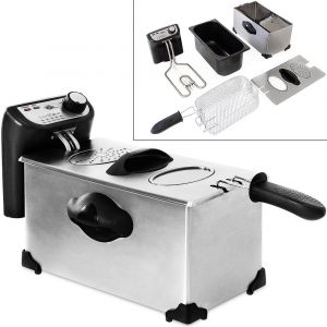 Deuba Friteuse &eacute;lectrique en acier inoxydable 3 litres