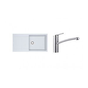 Image de Franke PACK Maris MRG611-XL + Mitigeur Smart à bec - Coloris : Blanc Artic (Moucheté)