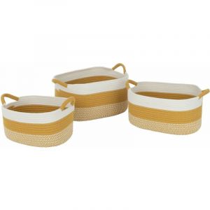 Lot de 3 Paniers de Rangement "Sami" 42cm Ocre Prix