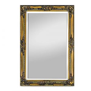 Casa Chic - Miroir mural Blumfeldt manchester - cadre en bois massif rectangulaire 90 x 60 cm - doré - Doré