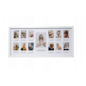Cadre photo multi-cadres blanc bébé 1 an
