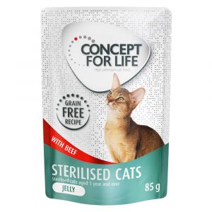 Concept for Life Sterilised Cats en gelée bœuf sans céréales - 48 x 85 g