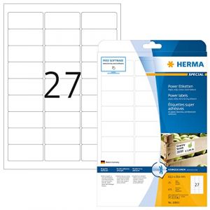Herma 10903 Étiquettes super adhésives 63,5 x 29,6 A4 675 pièces Blanc
