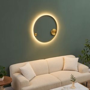 Kosilum Plafonnier ou grande applique dimmable cercle laiton 80 cm - Ceira