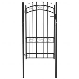VidaXL Portail de clôture avec pointes Acier 100x175 cm Noir