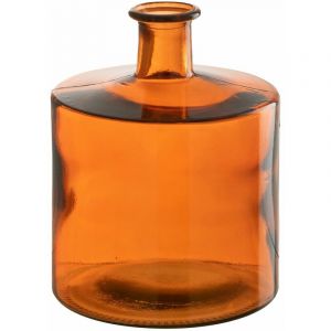 Vase Déco en Verre "Bouteille" 40cm Orange Prix