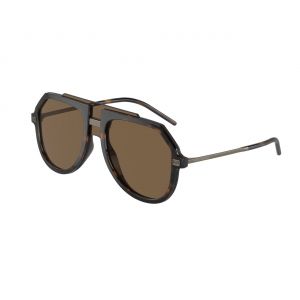 Dolce & Gabbana Homme DG6195 502/73 Lunettes de soleil Injecté Tortue Marron Pilote Normale