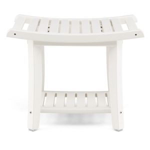 Coast Banc de douche imperm&eacute;able - Si&egrave;ge incurv&eacute; - 60,5 x 34 x 48 cm - Blanc