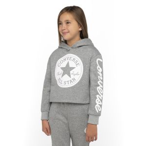 Converse Sweat court &agrave; capuche 8-15 ans Gris - Taille 10/12 ans;12/13 ans;8/10 ans;13/15 ans