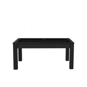 Billard Floride convertible en table à manger 6 personnes noir grainé tapis noir