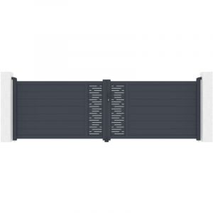 Casanoov - Portail battant 4m arlberg 400 x 120cm aluminium gris