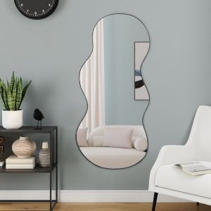 Idmarket Miroir organique contour noir 45 x 100 cm