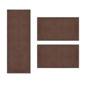 Karat - Descente de lit Dynasty Marron 1 tapis 67 x 250 cm + 2 tapis 67 x 140 cm
