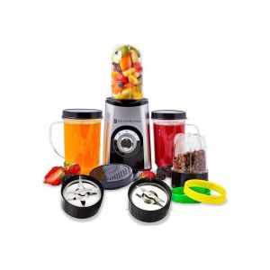 Mixeur Smoothie - KitchenBrothers - 13 Pièces - 4 Gobelets - 350W - acier inoxydable