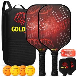 Ensemble de Pagaies de Pickleball - Fibre de Carbone - L&eacute;g&egrave;res - Ergonomiques - Sac Inclus