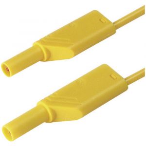SKS Hirschmann Cordon de mesure de s&eacute;curit&eacute; 934068103 [ Banane m&acirc;le 4 mm - Banane m&acirc;le 4 mm] jaune 0.5 m 1 pc(s)