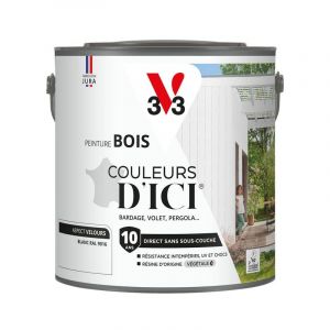 V33 Peinture bois ext&eacute;rieur Couleurs d'Ici Blanc Velours 2L - Blanc