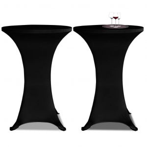 Image de VidaXL Housses élastiques de table Ø 80 cm Noir 2 pcs