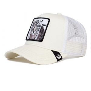 Goorin Bros. The Farm Casquette de Camionneur r&eacute;glable Unisexe, Trucker-White-Tiger-White-#27781, Taille Unique