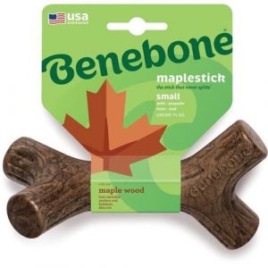 Benebone Jouet bâton à mâcher pour chien adulte, Taille S, saveur bacon et bois d'érable, durable et résistant