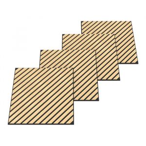 Lot de 12 panneaux acoustiques Vang à lamelles en diagonale 432 m² effet chêne clair