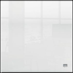 Nobo Mini Tableau Transparent Effaçable en Acrylique pour Bureau, Facile à Effacer, 300 x 300 mm, Feutre Marqueur et Fixations Murales Inclus, 1915616