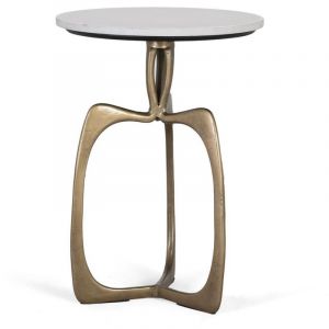 Table appoint moderne aluminium et marbre