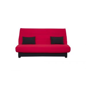 Relaxima Banquette convertible Clic clac OLIVIA couchage 130 x 190 rangement int&eacute;gr&eacute; pearl rouge