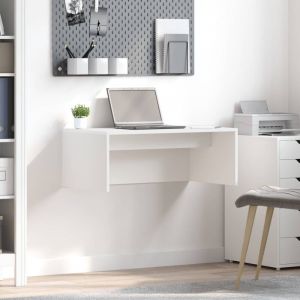 vidaXL Bureau mural Blanc 80 x 45 x 30 cm Bois d'ing&eacute;nierie - Neuf