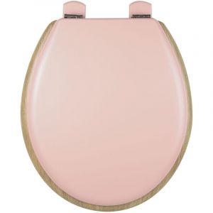 Image de Olfa Homemaison - Abattant &agrave; descente assist&eacute;e 'r&eacute;tro pastel' Rose Clair 41.5-47 cmx38 cm