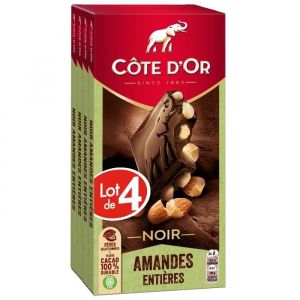Côte d'Or 4 Tablettes de chocolat noir amandes entières - (4x180g)