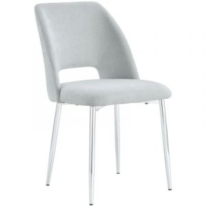 Lot de 4 chaises ava Chrome Tissu Serge Gris