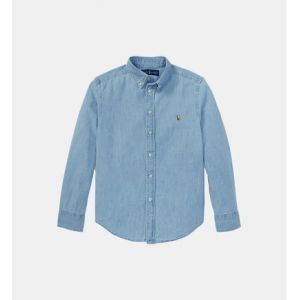 Ralph Lauren Chemise en jean droite en coton Bleu Polo - Couleur Bleu - Taille 10-12 ans