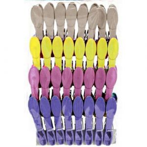 32 Pinces A Linge Ultra Resistante 4 Couleurs 8 Cm Plastique