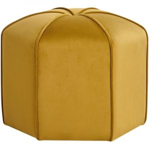 Pouf En Velours Jaune Wishek