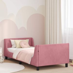 VidaXL Cadre De Lit Pour Enfants Avec T&ecirc;te De Lit Rose 90 X 190 Cm