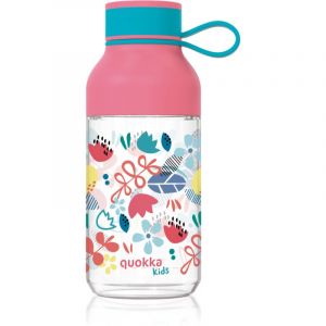 Quokka KIDS ICE FLOWERS | BOUTEILLE FABRIQUÉE EN ECOZEN AVEC CROCHET EN ACIER INOXYDABLE 430 ML