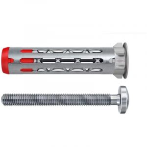 Fischer Cheville m&eacute;tallique duohm avec vis - corps creux charges l&eacute;g&egrave;res de 5 &agrave; 50 kg fixation courante 1 sachet(s) de 15 pi&egrave;ce(s) int&eacute;rieur ma&ccedil;onnerie creuse