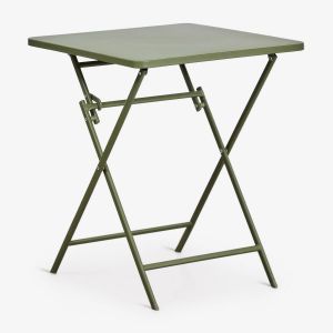 Table de cuisine carr&eacute;e 60x60 cm pliante en acier Tamarit Vert Olive Intense