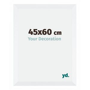 Your Decoration - 45x60 cm - Cadres Photo en mdf Avec Verre acrylique - Anti-Reflet - Excellente Qualit&eacute; - Blanc - Cadre Decoration Murale - Catania.