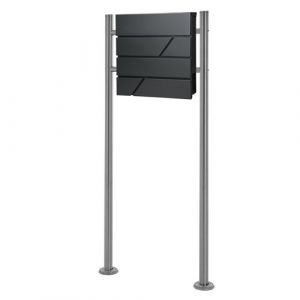 ECD Germany Boîte aux Lettres sur Pied, Anthracite, 37x11x37 cm, Acier Inoxydable,
