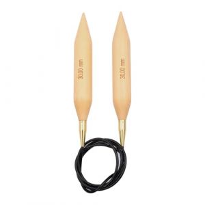 Knitpro Basix Aiguilles à Tricoter circulaires Fixes, Bouleau, Multicolore, 150 cm x 30,00 mm