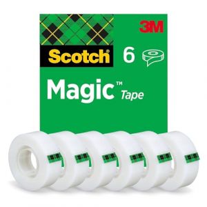 Scotch Ruban Magic - 6 Rouleaux, 19 mm x 33 m - Ruban Adhésif à Usage Général pour la Réparation, l'Etiquetage et la Fermeture de Documents