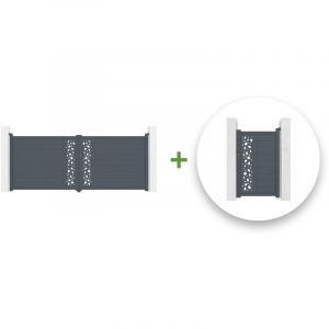 Casanoov - Pack portail battant sunny 400x160cm + Portillon sunny 100x160cm