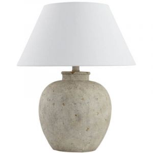 Home Deluxe - Petite lampe de table en imitation pierre lene - Blanc