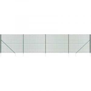 VidaXL Clôture en treillis métallique et piquet d'ancrage vert 2,2x10m Green